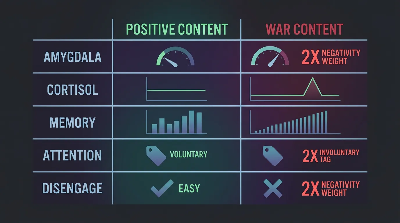 Brain threat detection response to war footage on screens