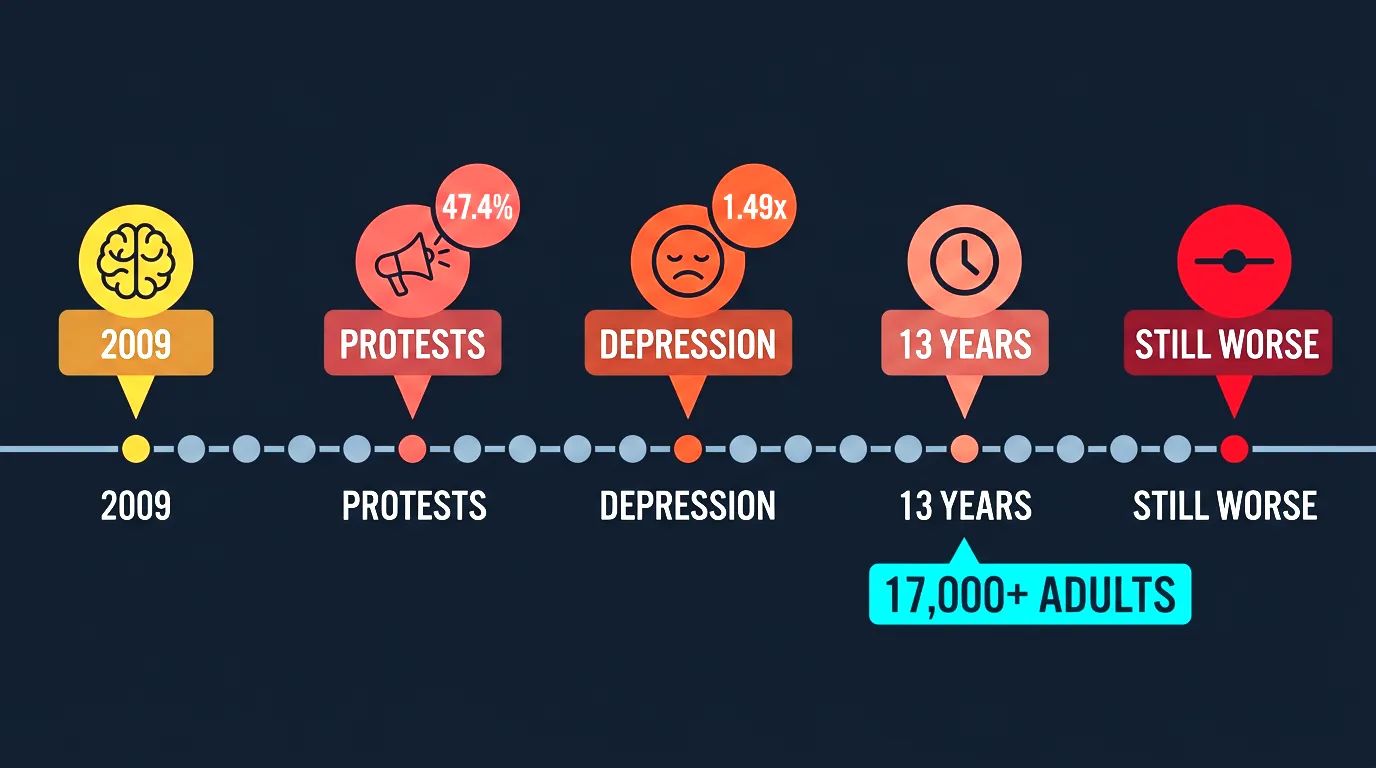 Nature Medicine study findings on political protest social media use and depression