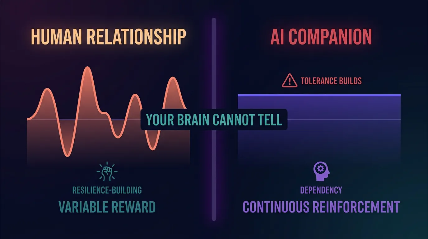 Dopamine pathways lighting up in response to AI versus human interaction