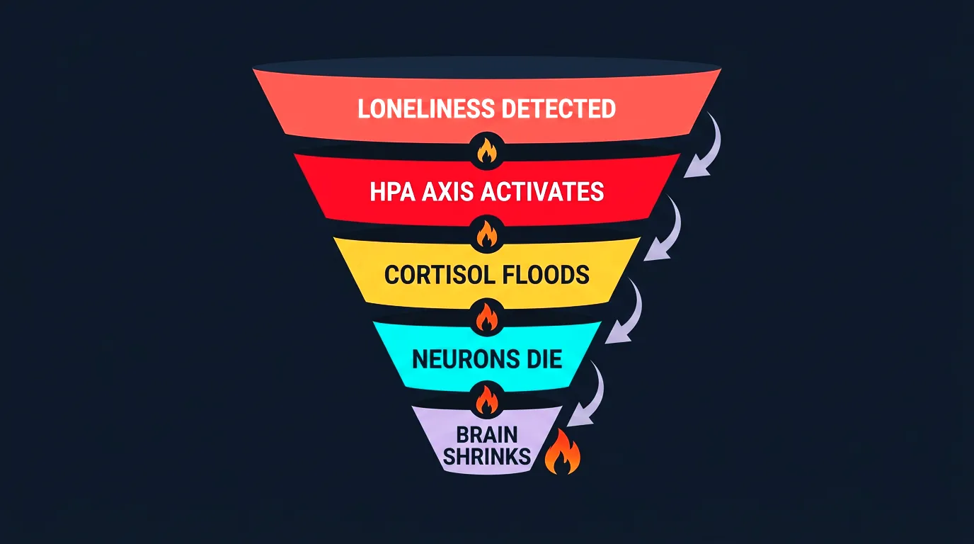 The cortisol stress cascade in lonely brains