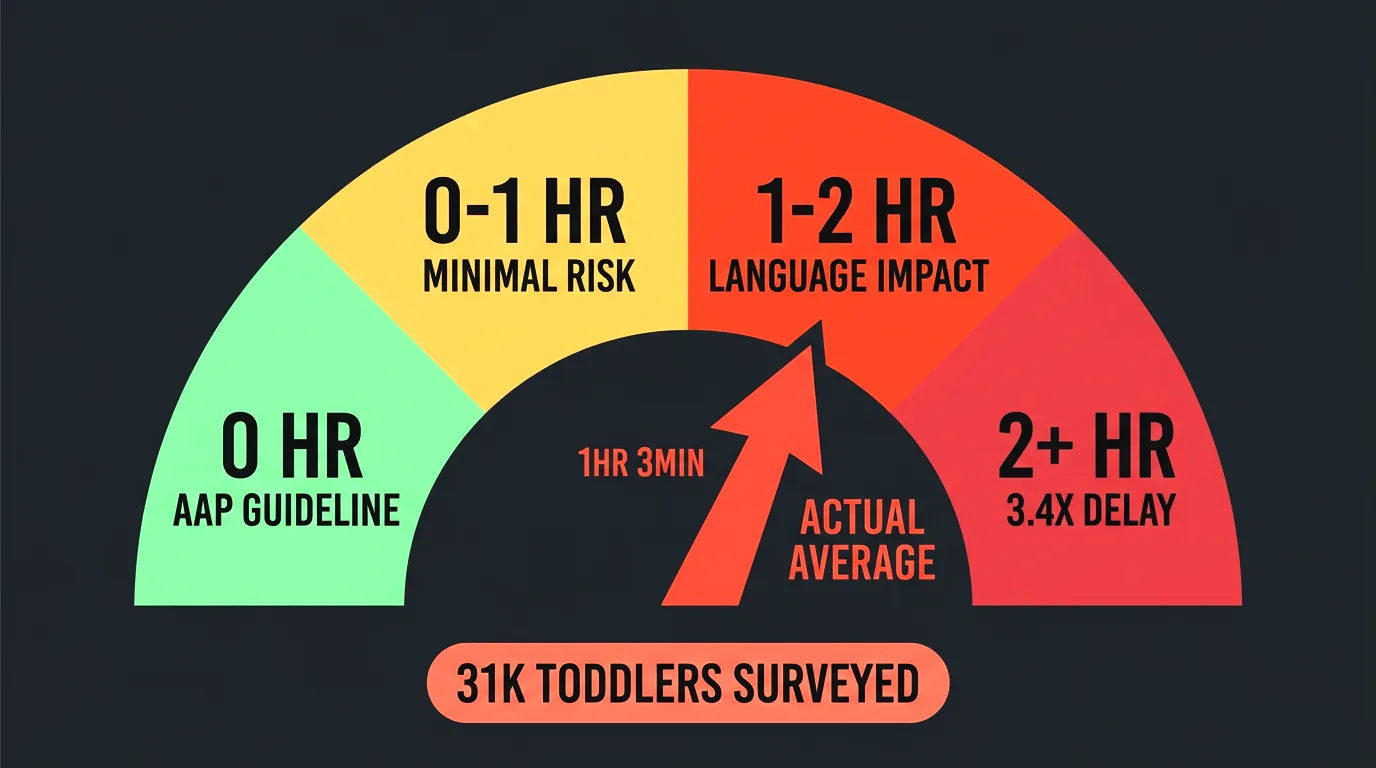 Statistics on toddler screen time vs AAP guidelines
