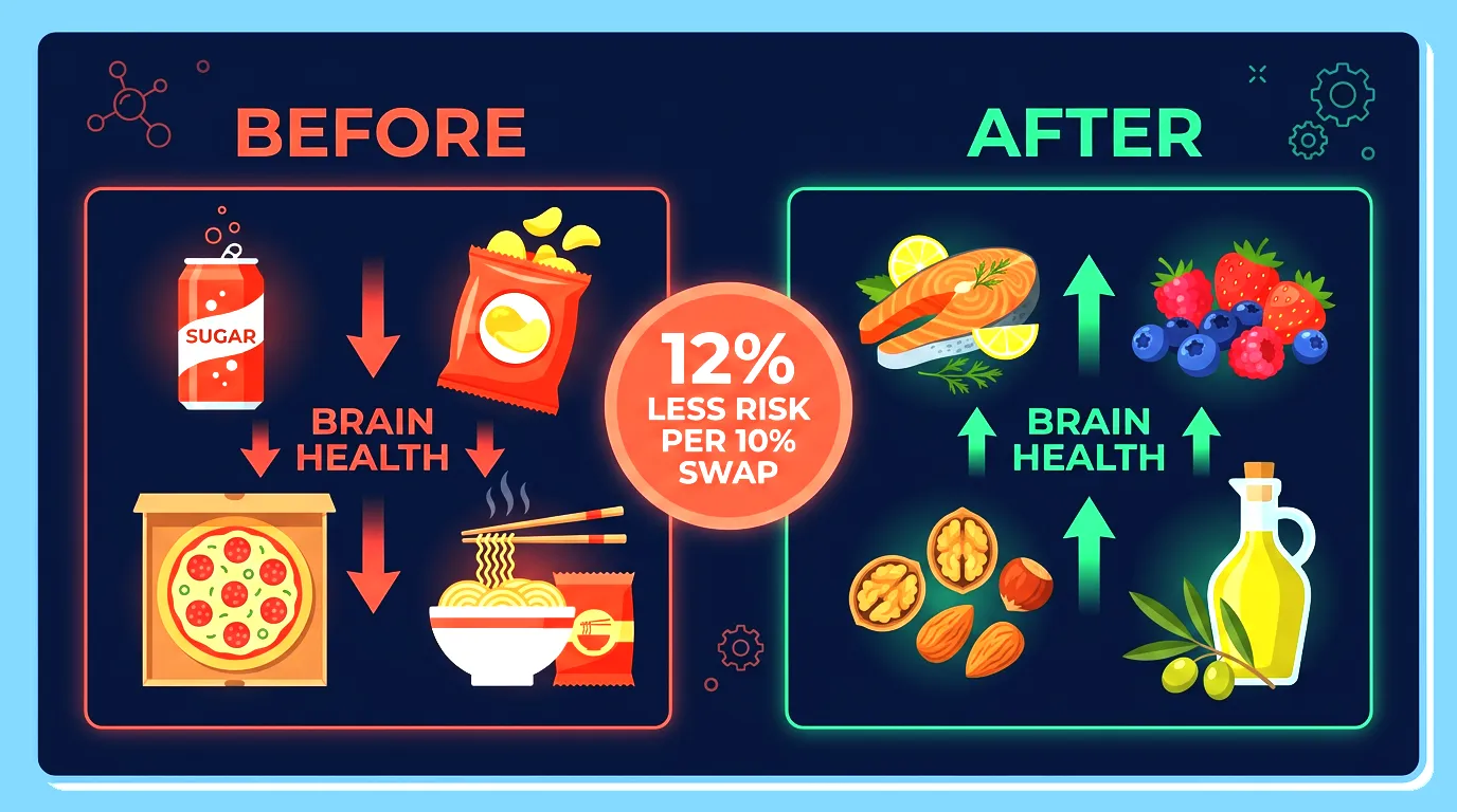 Practical food swaps to protect brain health from ultra-processed food damage